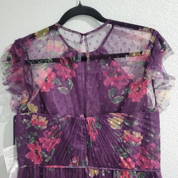 MAC DUGGAL 2143  Floral Flutter Sleeve Midi Dress NWT Size 4 - Picture 8 of 12
